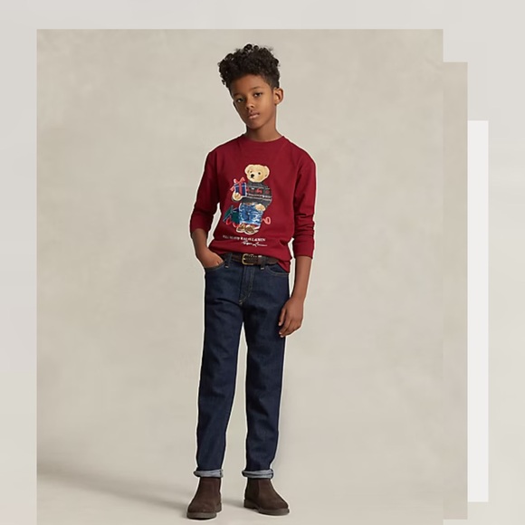 Ralph Lauren Bear Cotton Jersey Tee Kids L (14-16) Polo Bear Graphic  New - Picture 3 of 13